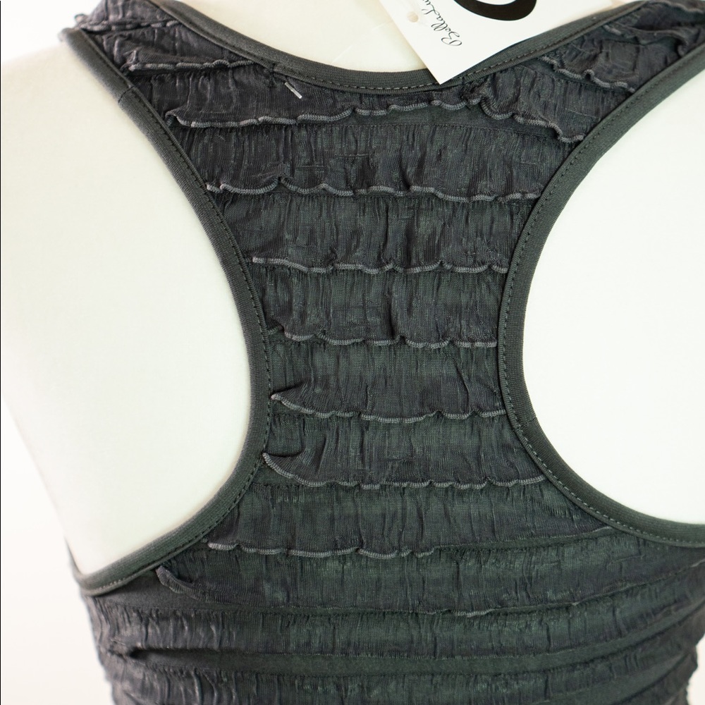 Grey Ruffled Razor Back Tank - Picture 2 of 5